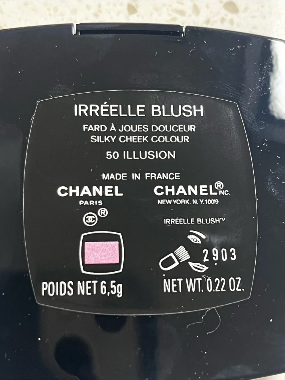 CHANEL Pink Shimmer Powder Blush with Brush